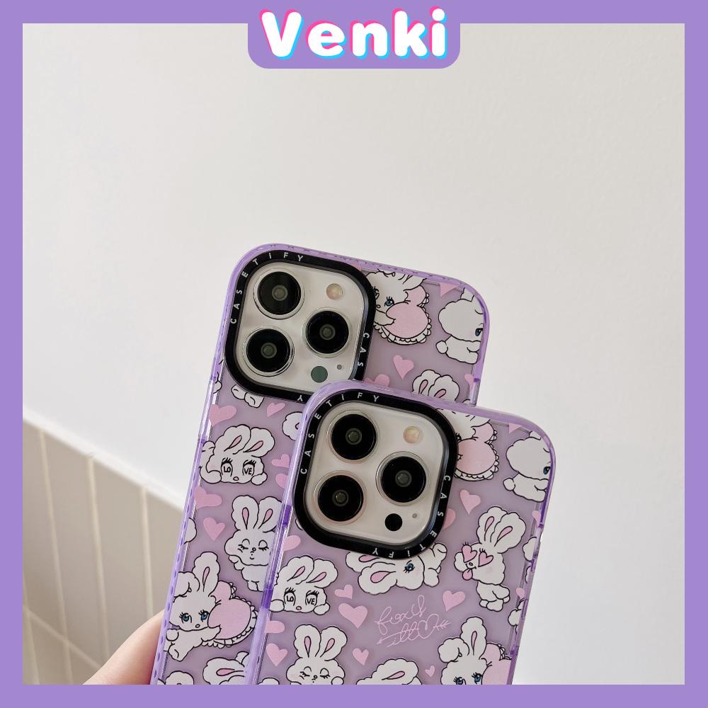 Case iPhone 14 Pro Max Thickened Silicone Soft Case Clear Purple Cute Bunny Shockproof Camera Protection Compatible For iPhone 13 12 11 Pro Max XR XS 6 6S 7 8 Plus