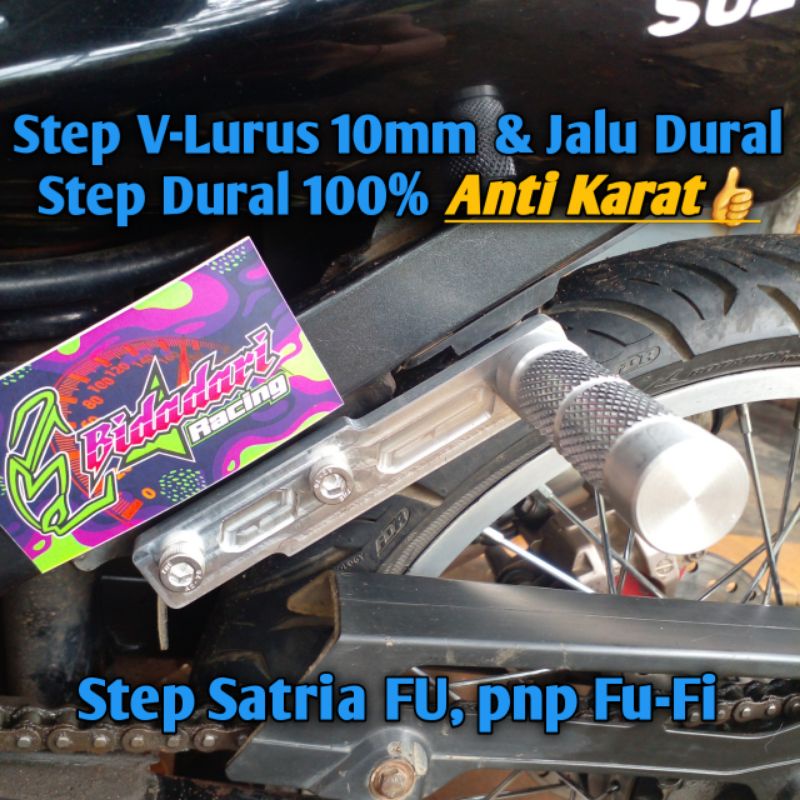 Step Boncengan Satria FU Versi-Lurus 10mm & Jalu Dural Custom pnp Fu-Fi. Step Boncengers Satria FU. 