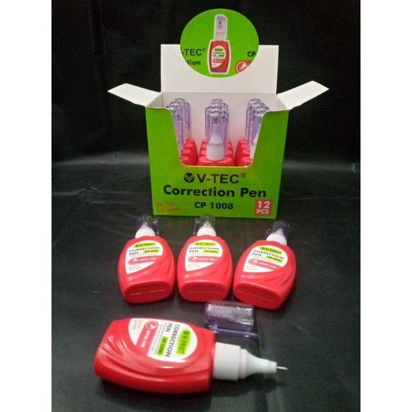 

VTEC correction pen Tipx / tip-ex cair isi 8 ml warna merah