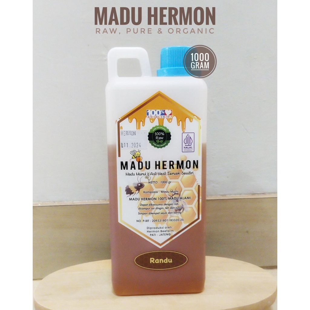 

Madu Hermon-Madu Randu Raw, Murni dan Organik 1000 gr (Sertifikat PIRT)