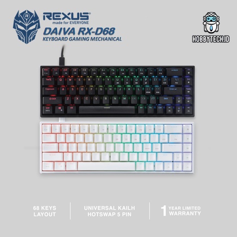 Rexus Keyboard Gaming Mechanical Daiva RX-D68 / D68
