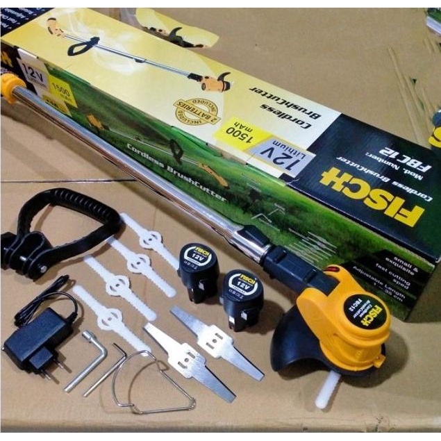 Mesin Potong Rumput Baterai / Cordless Brush Cuter 12 Volt (2 Baterai) barang laris