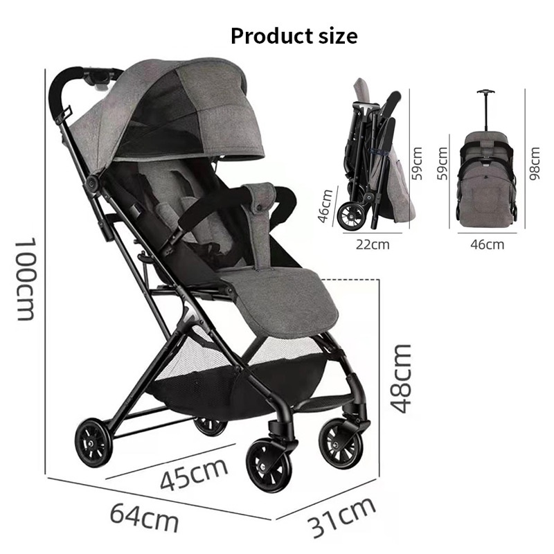 Mmflight Stroller Baby Kereta Dorong Bayi Lipat Traveling Stroller Dapat Dilipat(Bisa Duduk Dan Berbaring)