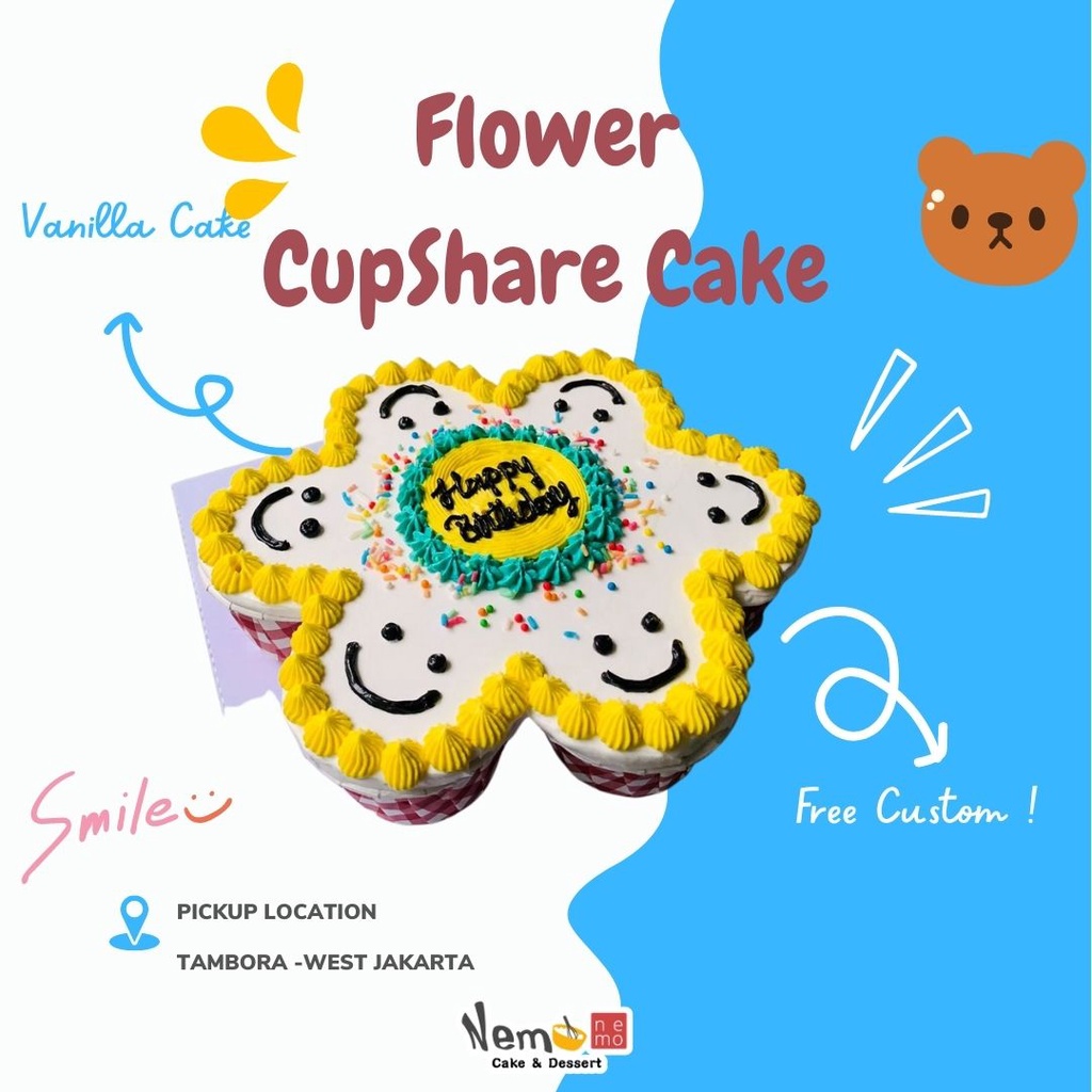 

FLOWER CUP SHARE CAKE / CUP CAKE SHARING /BENTO CAKE KOREAN CAKE