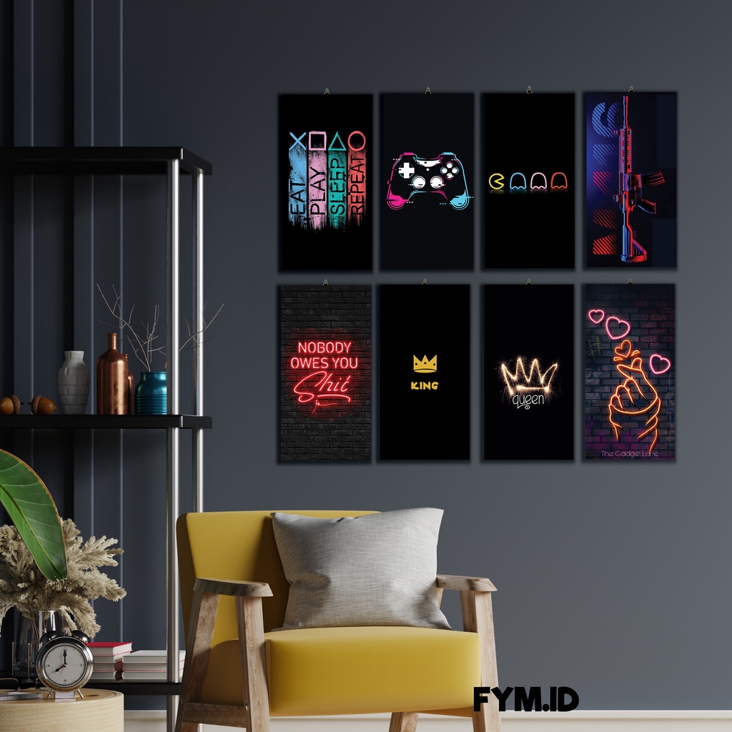 HIASAN DINDING AESTHETIC GAMER  WALLDECORE HIASAN DINDING PAJANGAN POSTER KAYU DARK EDITION GAMING