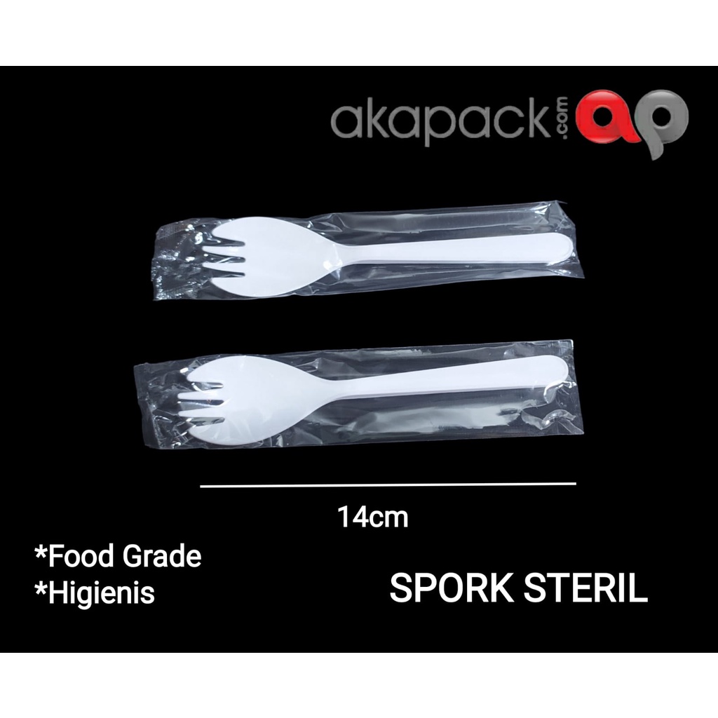 Jual Spork Steril Sendok Garpu 2in1 Putih Isi 100pc Shopee Indonesia