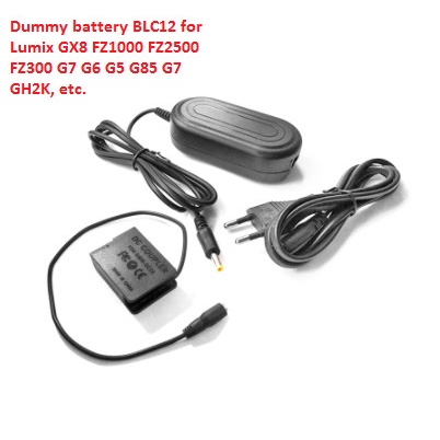 Dummy battery BLC12 for Lumix GX8 FZ1000 FZ2500 FZ300 G7 G6 G5 G85 G7