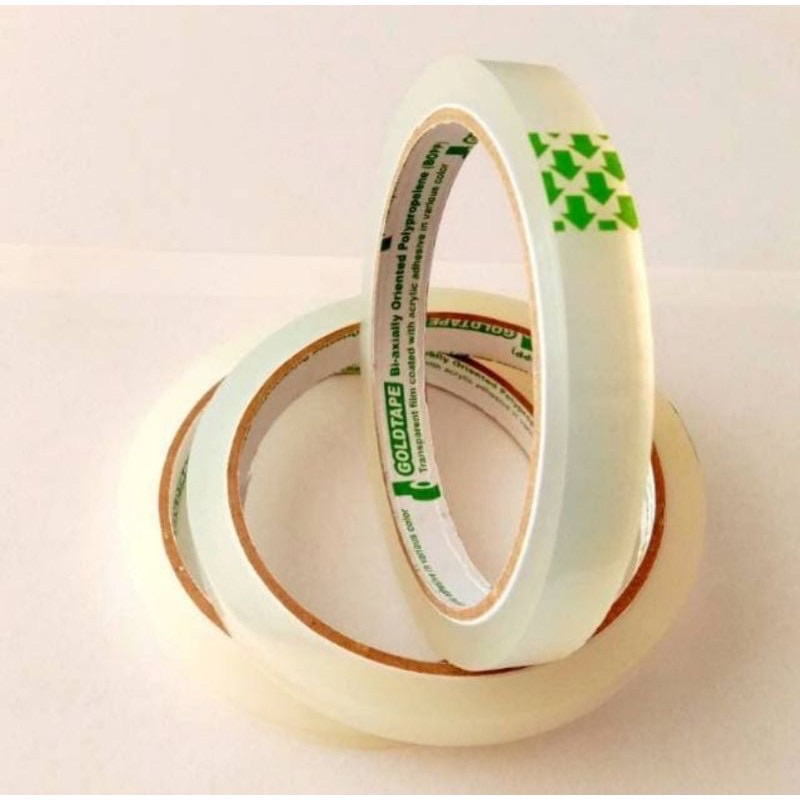 

iSolasi bening GOLDTAPE hijau 1/2 inch 60 Yard untuk dispenser label hijau