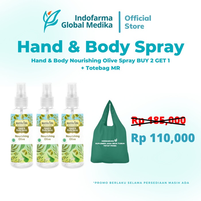 Jual [paket] Mustika Ratu Hand And Body Spray Antiseptic Nourishing Olive