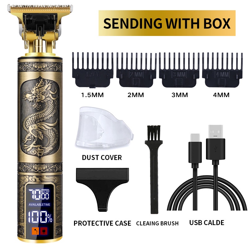 kekuatan tinggi professional hair clipper for men/Peraturan kecepatan tiga gear/LCD Besar/Alat Cukur Rambut Elektrik