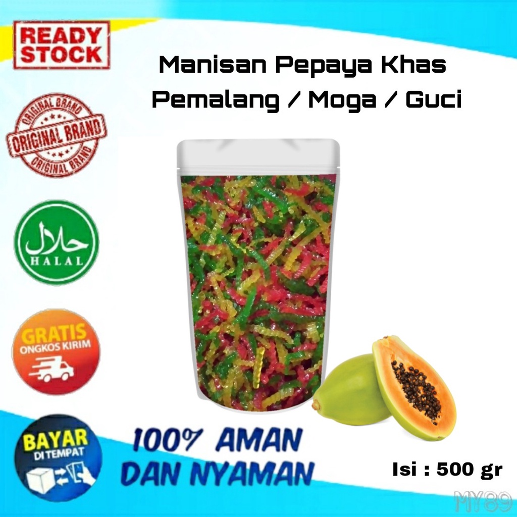 MANISAN PEPAYA 500gr KHAS MOGA PEMALANG / CEMILAN ENAK JAMINAN NAGIH