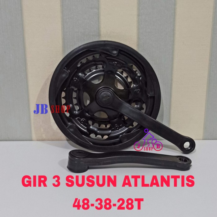 @=@=@=@=] GEAR GIR CRANK DEPAN TENGAH SEPEDA MULTI SPEED 3 SUSUN AS BB KOTAK MTB