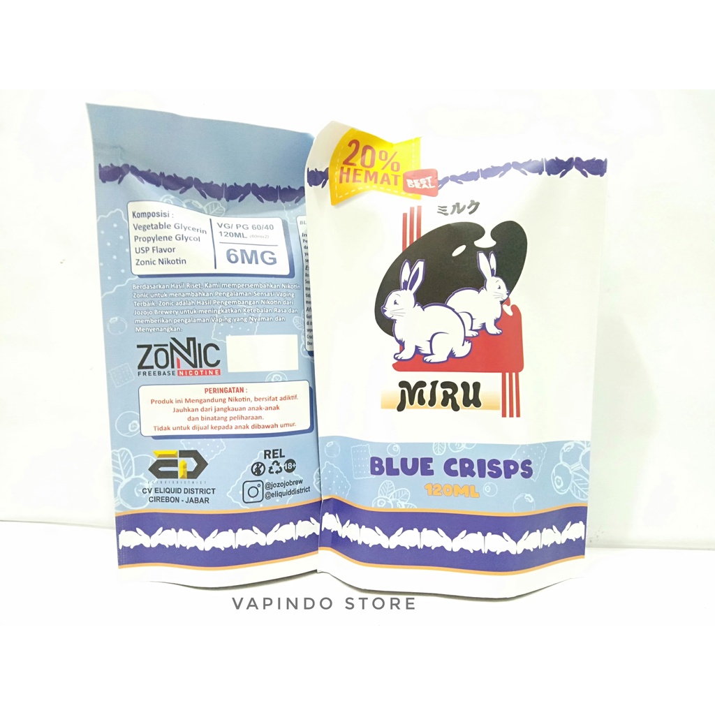 NIC 6MG MIRU BLUE CRISPS BLUEBERRY CRACKERS 60ML BY JOZOJO