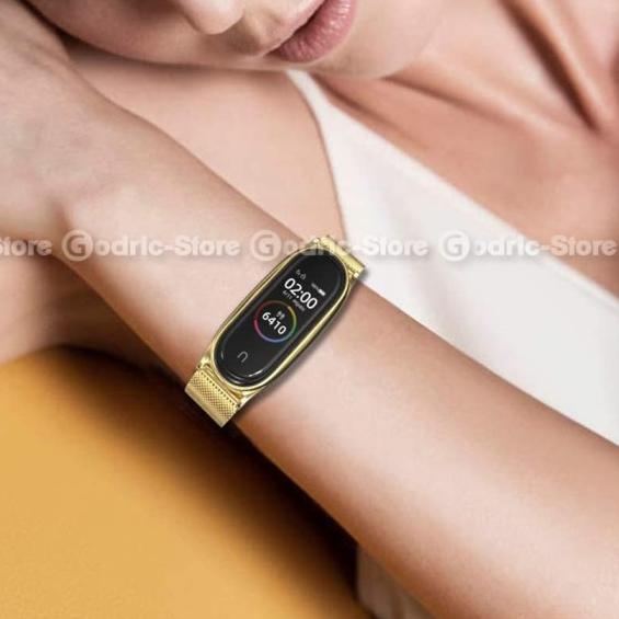 MIJOBS MiBand 5 MILAN TRANSFORMER Stainless Strap for Mi Band 5 4 3 - ROSEGOLD
