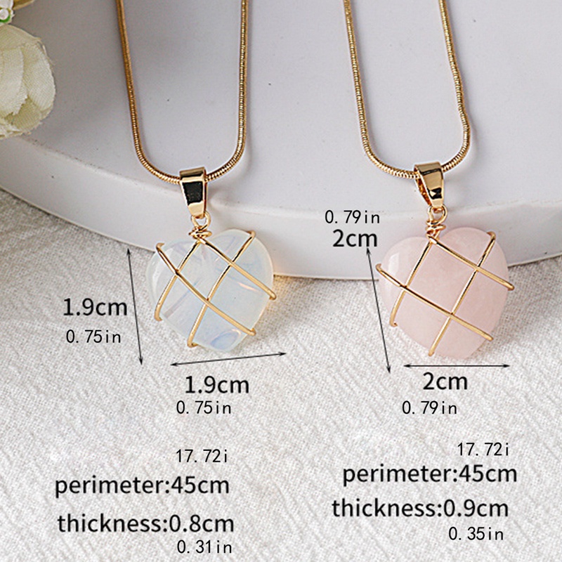 Fancyqube Opal Heart Diamond Castle Necklace For Teenagers Crystal Chain Stone Pendant Necklace