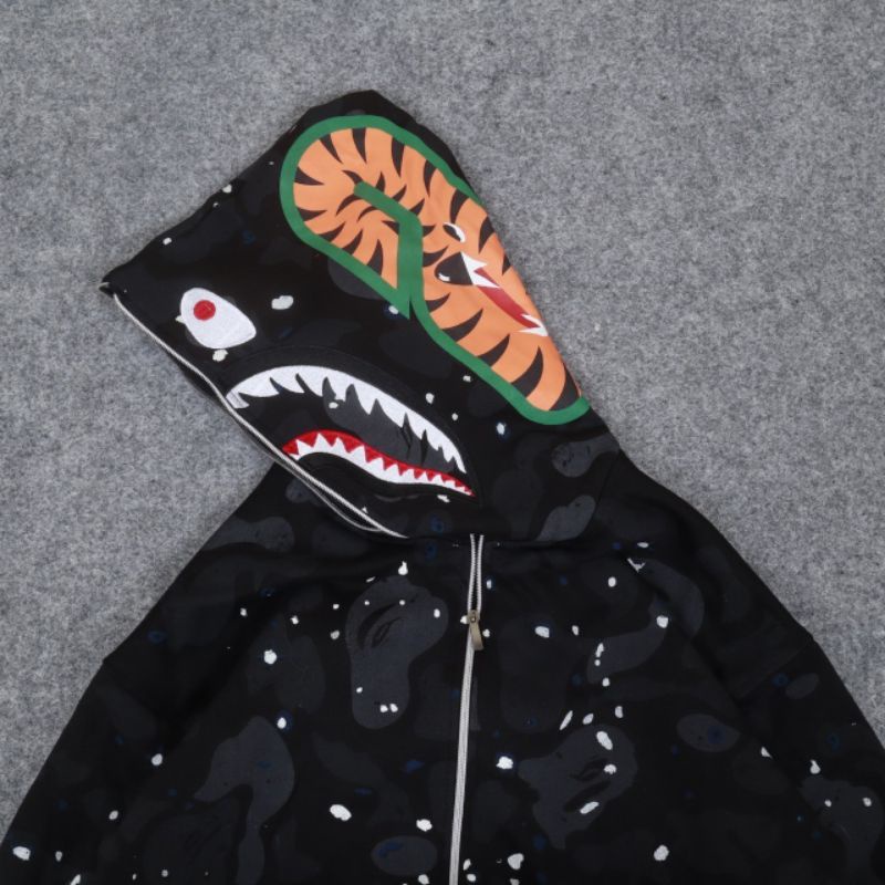 JAKET HOODIE SWEATER BAPE SHARK WGM NYALA FULLTAG &amp; LABEL