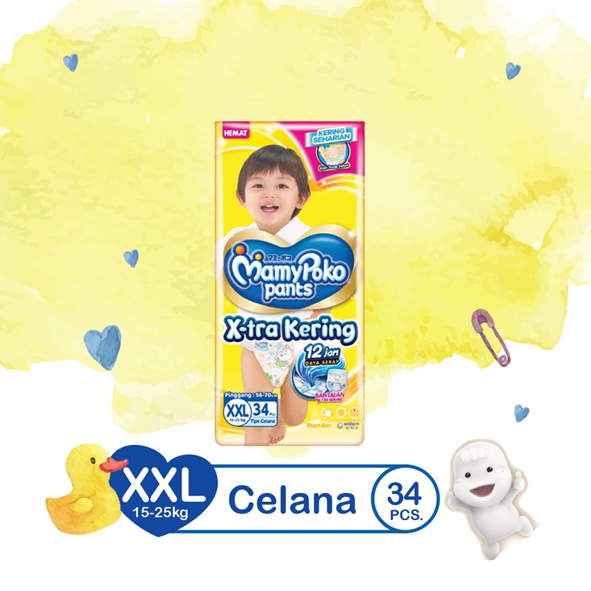 Mamypoko Pants X-tra Kering XXL34 - Mamypoko Popok Celana Standar XXL 34