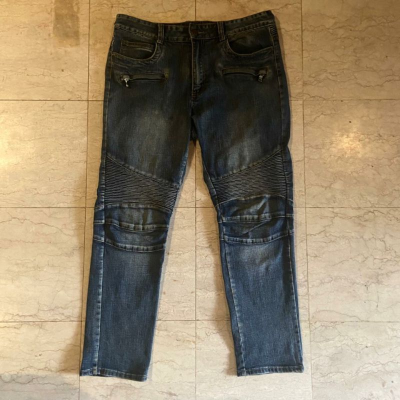 jeans pria biker jeans original like a balmain