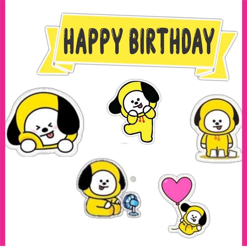 BIGBAG TOPPER CAKE TOPPER ULTAH TOPPER ULANG TAHUN / HIASAN KUE BT21