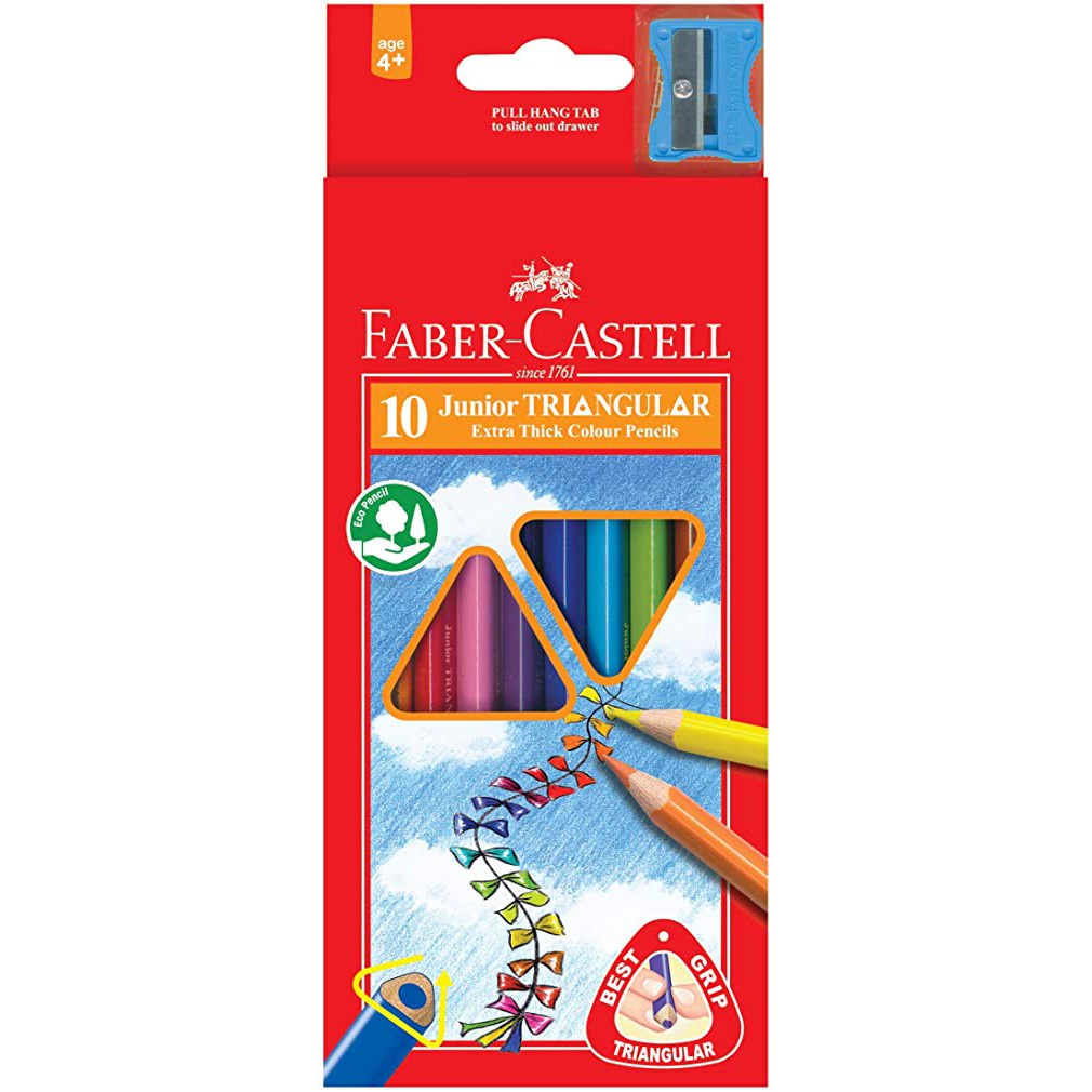 

Faber-Castell Junior Triangular Colour 10L Pensil Warna Kayu Segitiga 10 Warna Panjang