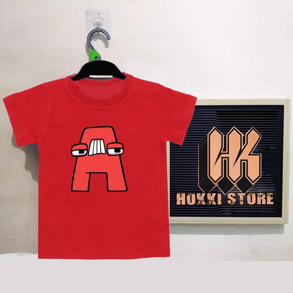 BAJU ANAK KAOS ANAK KARAKTER MURAH ALPHABET LORE A B C D E F G H I J K L M N O P Q R S T U P V W X Y