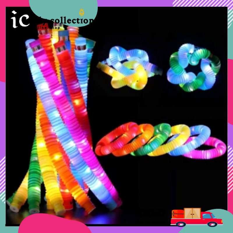 Pop Light LED Tube Mainan Anak Tarik Ulur Menyala