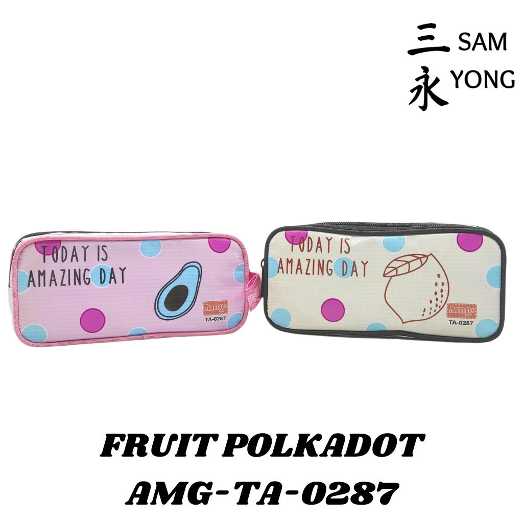 

TEMPAT / KOTAK PENSIL ANAK PEREMPUAN CEWEK AMG-TA-0287 POLKADOT BUAH