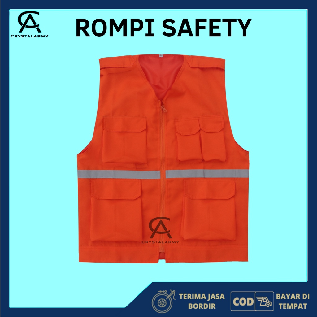 Rompi Proyek - Rompi Safety - Rompi Tambang - Rompi kain - Rompi K3 - Rompi Stabilo