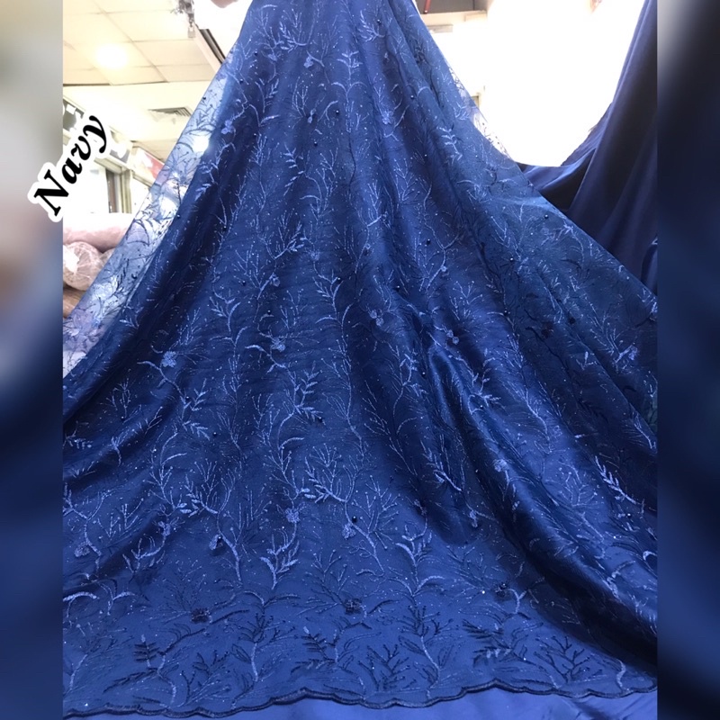 MURAH!!! kain bahan tile akar mutiara / bahan kebaya brokat tulle