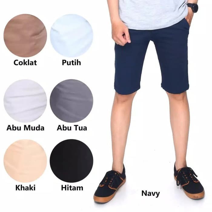 Celana Pendek Pria Slim Fit Chino Pendek Pria Putih
