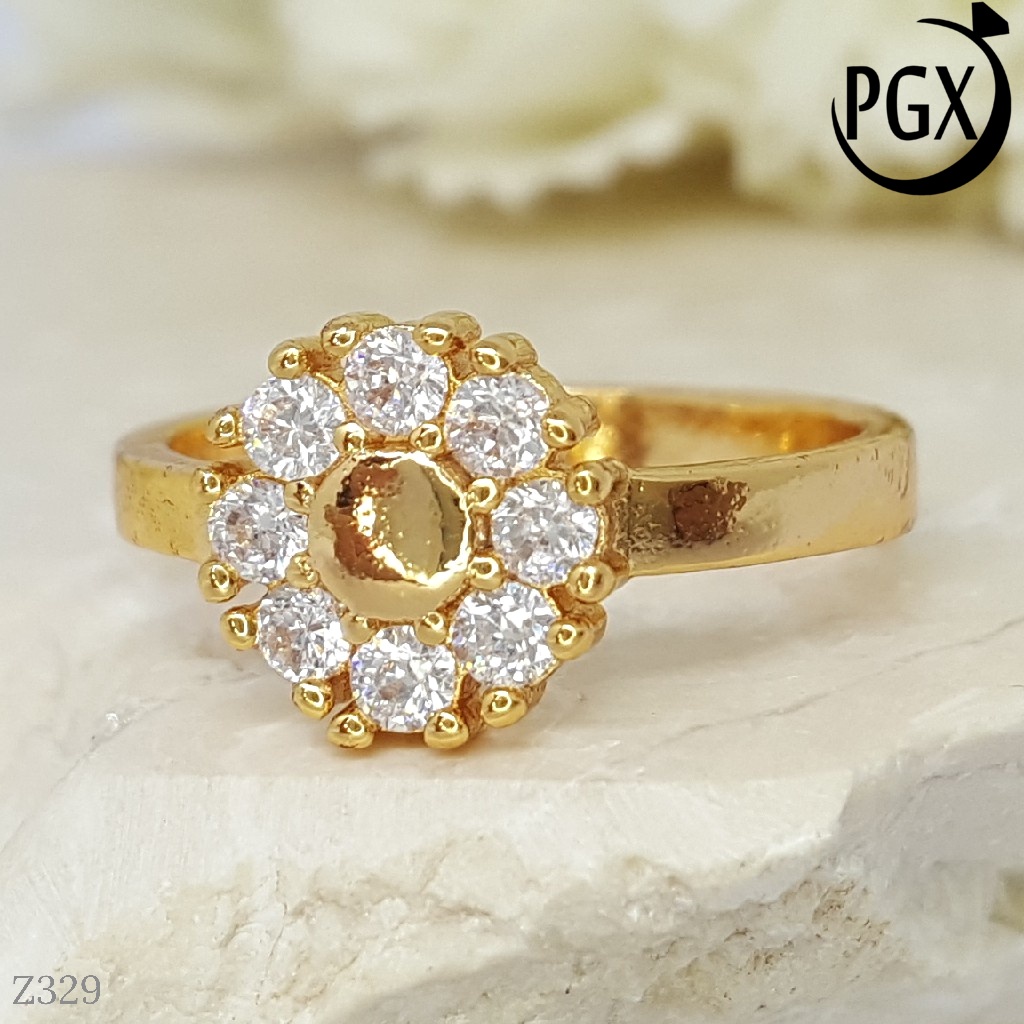 PGX Cincin Xuping Wanita Aksesoris Fashion Perhiasan Lapis Emas Premium - Z329