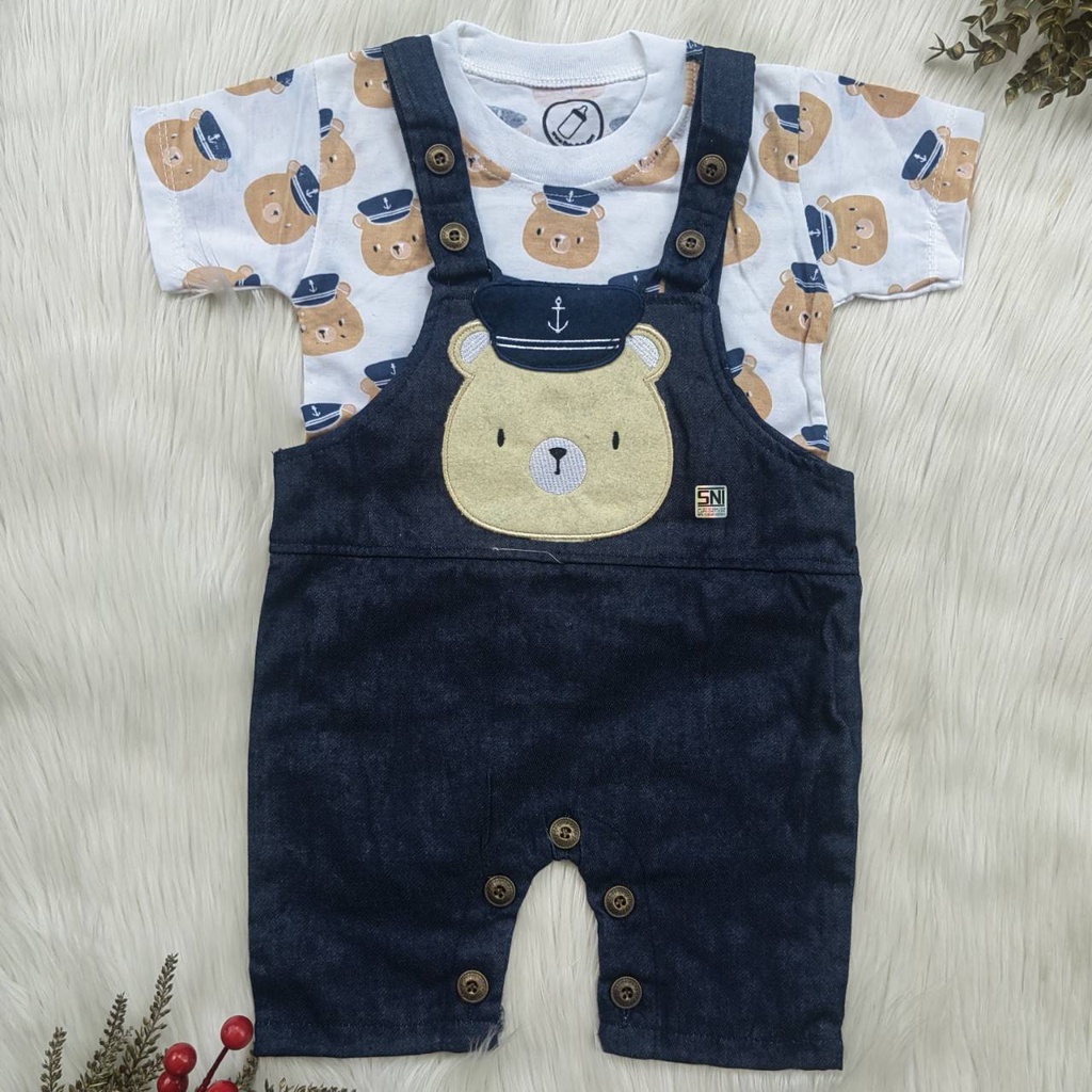 Setelan baju jumper kodok kaos lucu / overall jumpsuit / Baju kodok