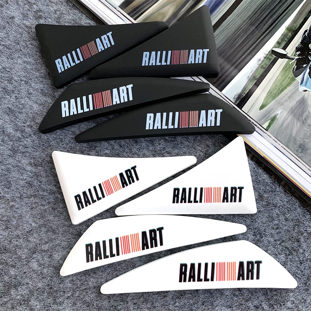 Mitsubishi RALLIART Stiker Perlindungan Sudut Pintu Mobil Anti Tabrakan Silikon Gores Logo Karet Lancer 9 EVO 10 Outlander 3 Asx L200 Pajero