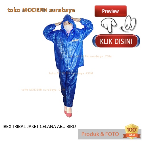 Jas Hujan dewasa jaket celana PVC murah IBEX TRIBAL