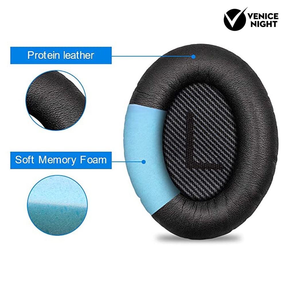 (VNEP) (Berkabel) 1 Pasang Bantalan Telinga Headphone Busa Lembut Nyaman Pengganti untuk BOSE QC 35 Ⅱ