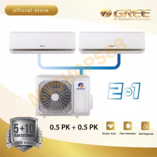 AC GREE GWC-0505CS AC MULTI COMBO SPLIT INVERTER 1/2 +1/2 PK