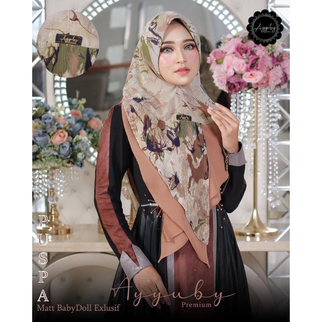 Puspa ayyuby Khimar Puspa ayyuby motif terbaru