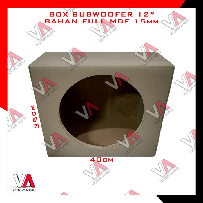 Box Full MDF Subwoofer 12 Inch Boks Sub Audio Mobil Tebal 15mm Cream