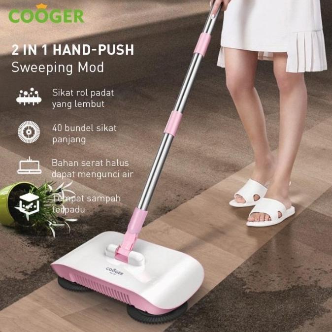 COOGER Sapu Pembersih Lantai Otomatis Dapat Berputar 180 Derajat