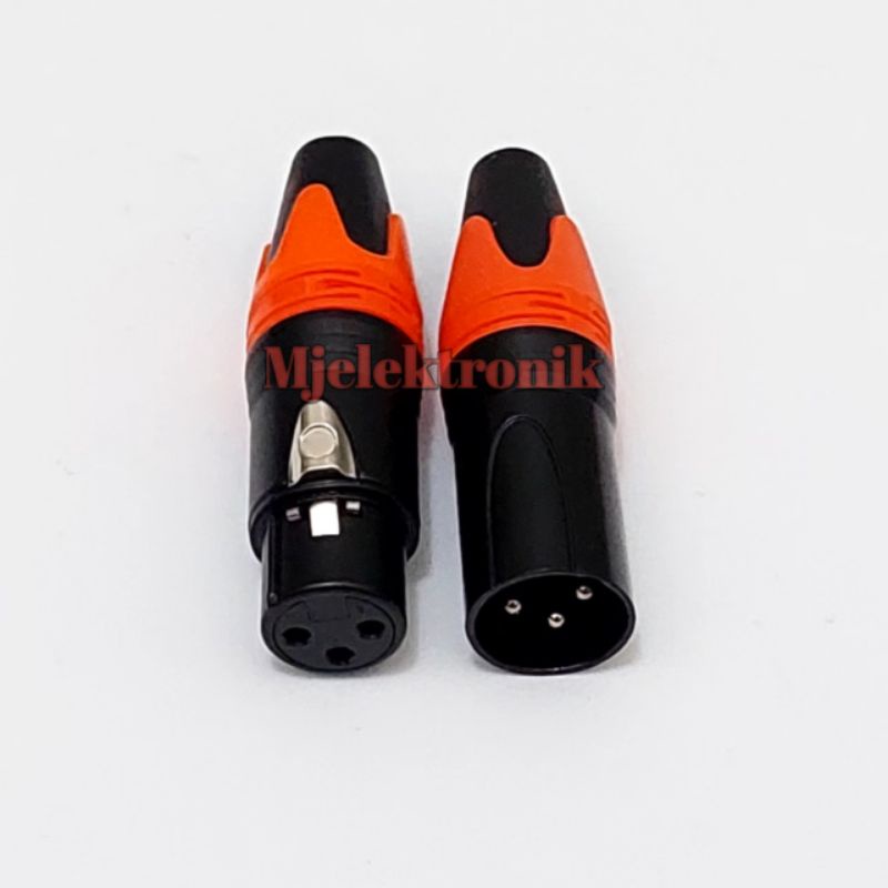Jack socket canon Xlr polos male to female 1 pasang jek 1 set Original
