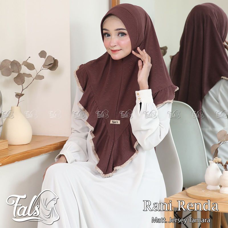 [ Ori Fals ] RANI RENDA••hijab pet rempel renda••hijab instan jersey tamara