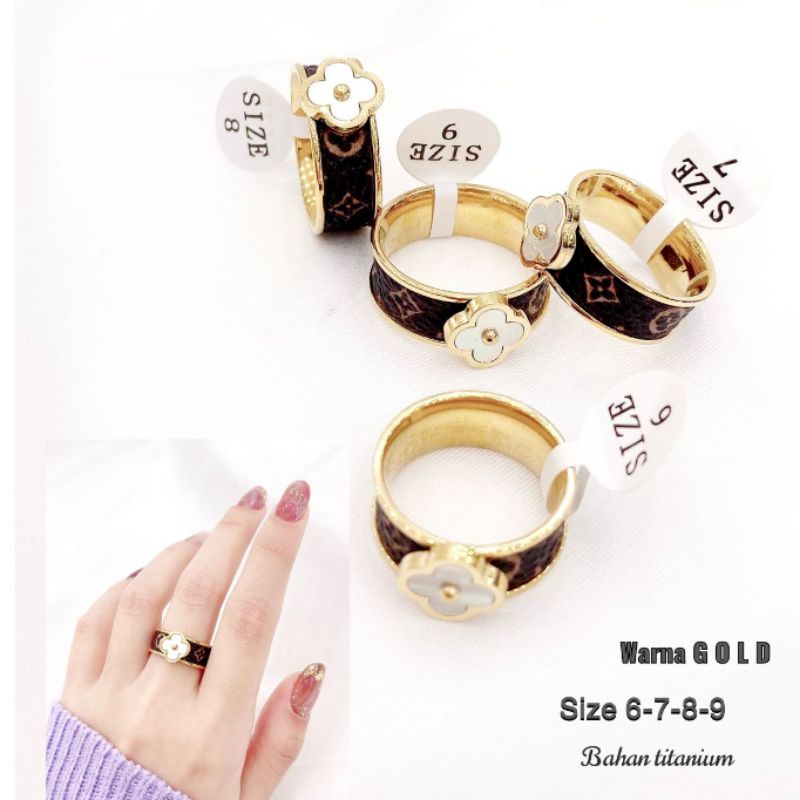Cincin Titanium asli elv platgold Premium Quality Anti karat Ring Stainless steel ori 8272