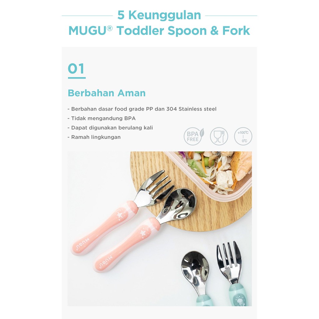 MUGU MURAH TOODLER / SENSORIC SPOON AND FORK SENDOK DAN GARPU MAKAN BAYI ANAK