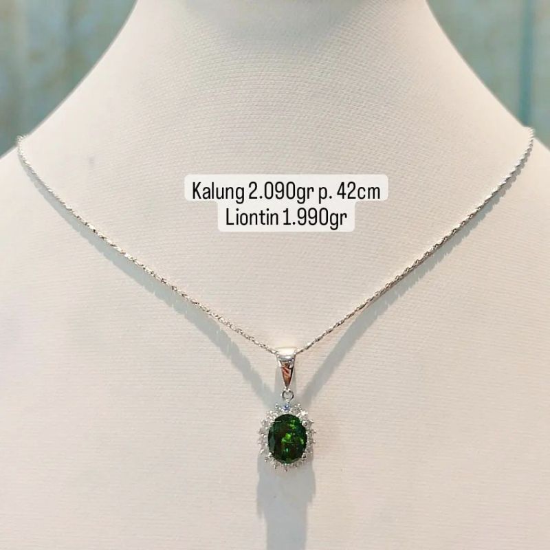 kalung emas putih liontin emas putih