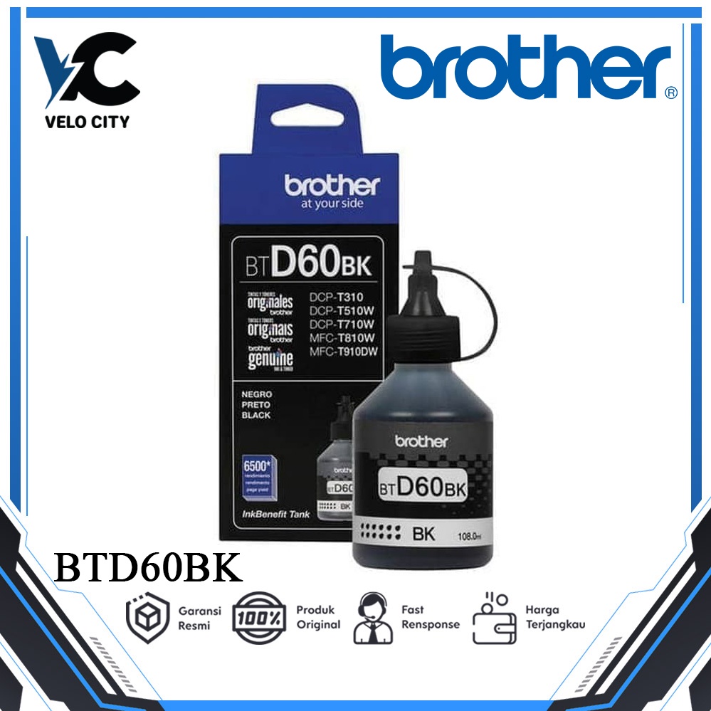 Tinta Brother INK Bottle BT-D60BK - Tinta Printer Hitam BTD60Bk