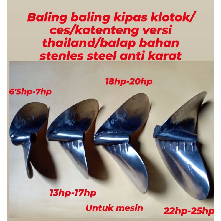 PK 18HP SAMPAI 22HP 1:1 BALING BALING KIPAS BAHAN STENLES STEEL UNTUK PERAHU BALAP CES/KATENTING VER