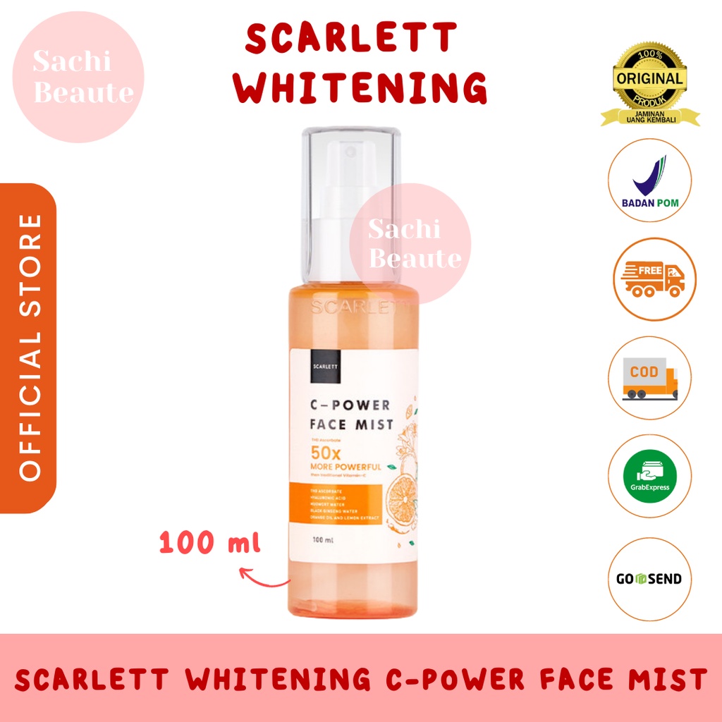 Scarlett Whitening C-Power Face Mist Melindungi Kulit dari Efek Buruk Paparan Sinar UV dan Mencerahkan Kulit