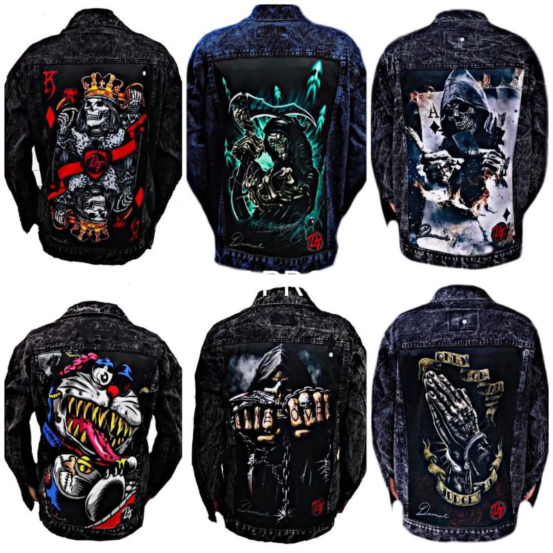 Jaket Jeans Pria Printing//Jaket Jeans Sandwash Printing