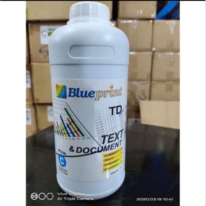 1Liter C Tinta EPSON BLUEPRINT TD series Text &amp; Document CYAN 1 Liter