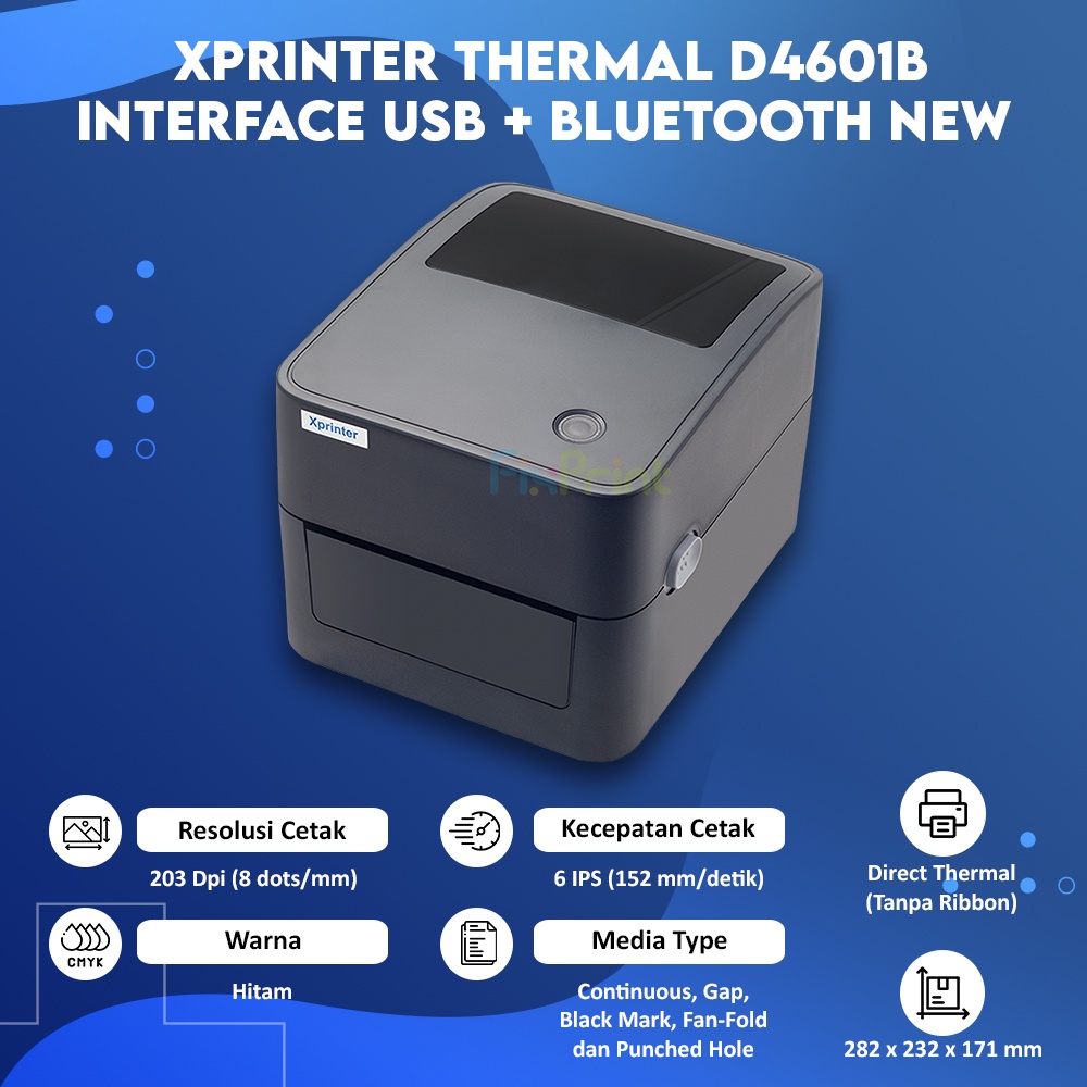 Printer Label Barcode XP-D4601B New Interface USB + Bluetooth